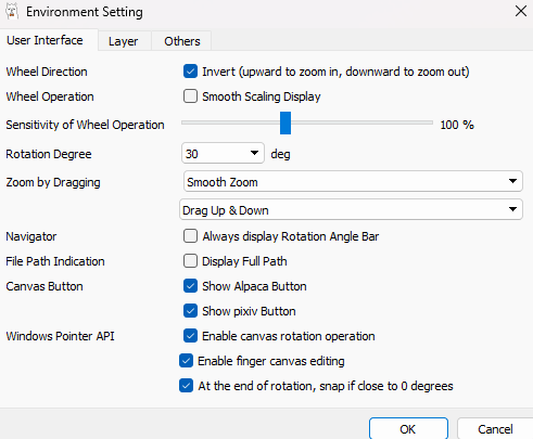 Alteração da configuração da roda do mouse