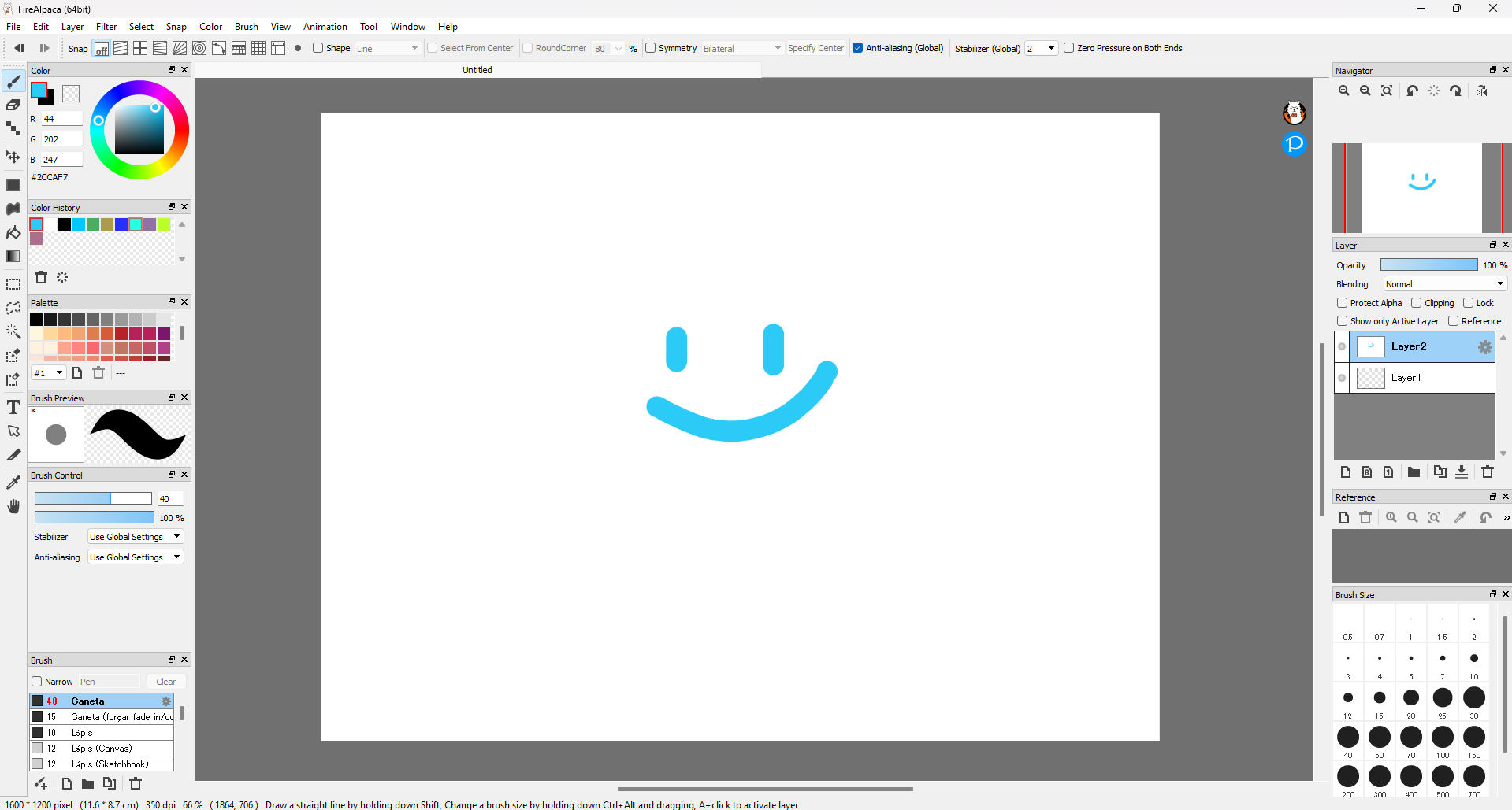 Interface completa do FireAlpaca