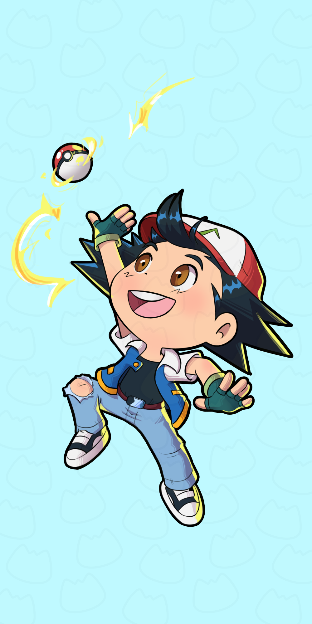 Fanart Ash Estilo Chibi