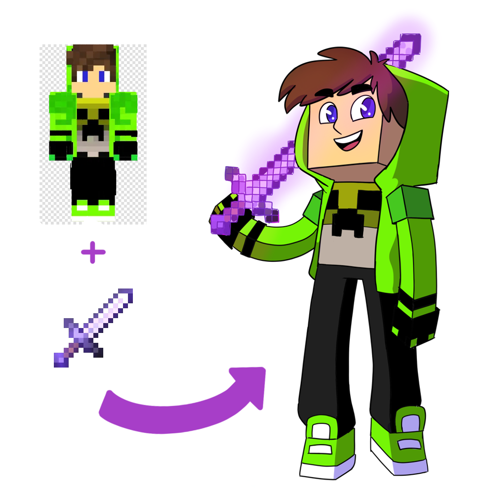 Skin Transformada Em Cartoon Minecraft