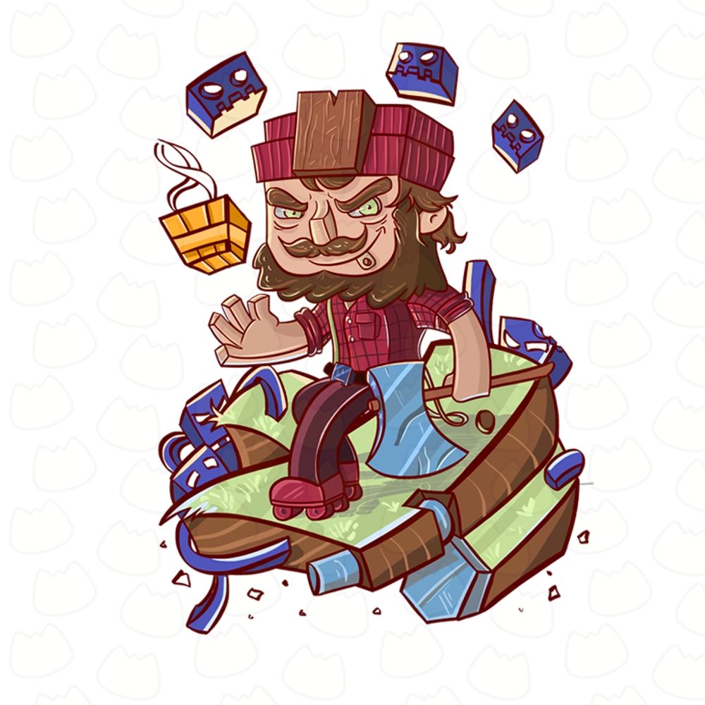 Ilustração Estilo Minecraft