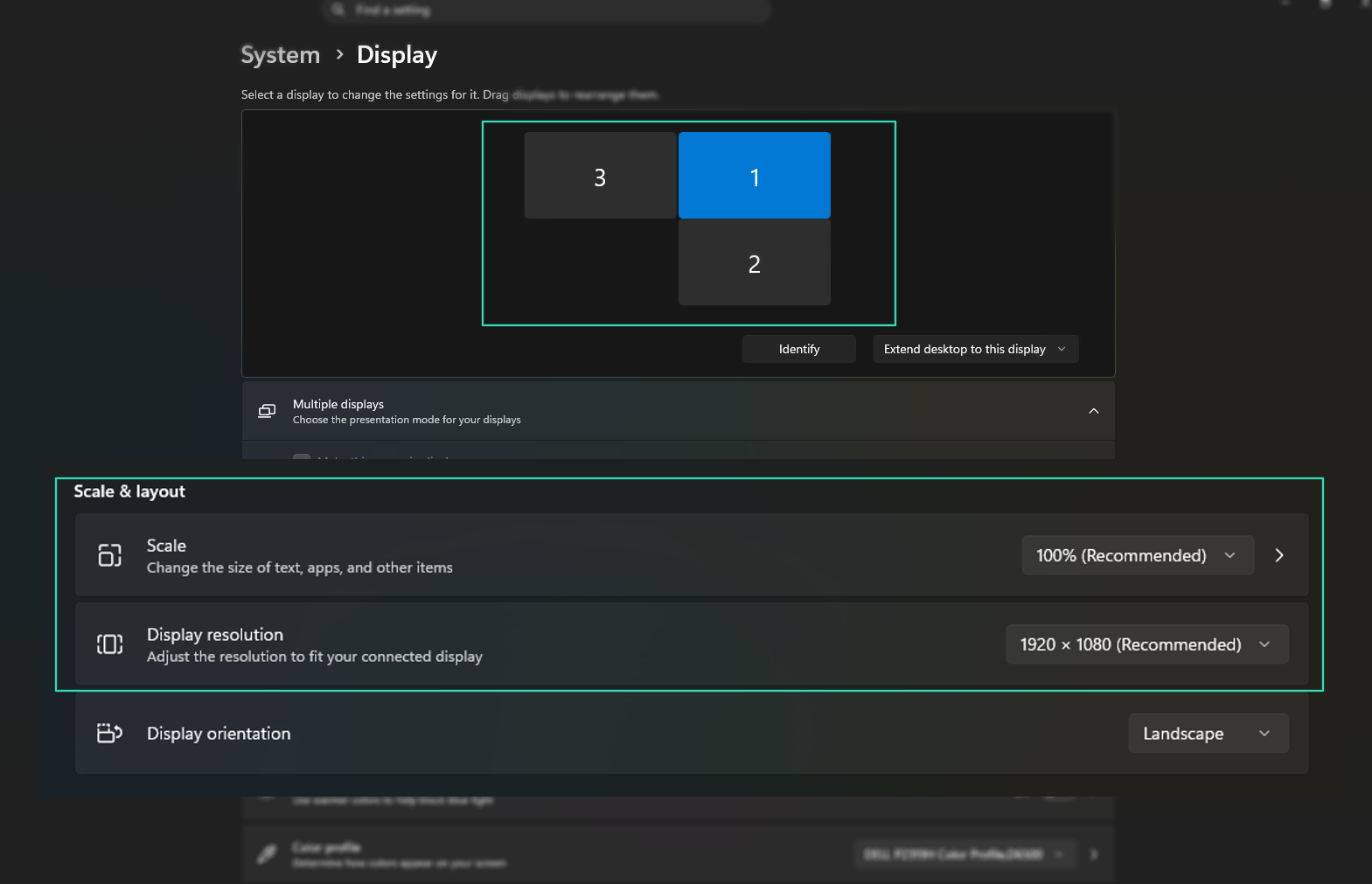 Configuração de exibição dos monitores no Windows